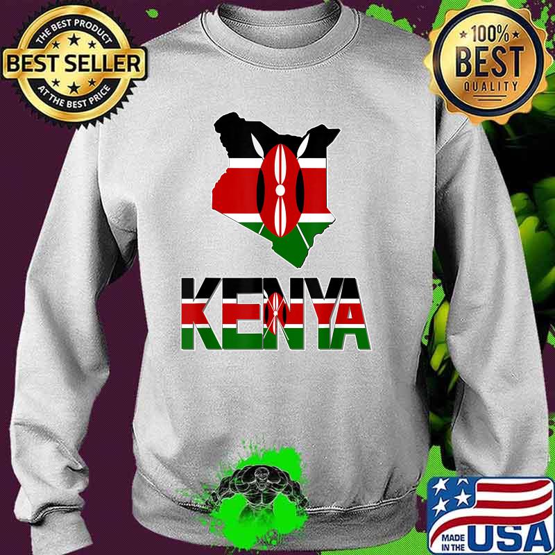 Kenya Map With Kenya Flag T-Shirt Sweater Kenya Map With Kenya Flag T-Shirt Sweater