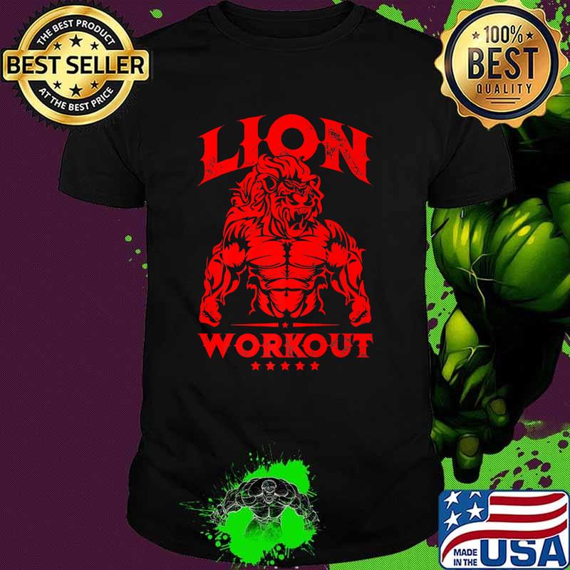 Lion Workout Fitness Gym T-Shirt