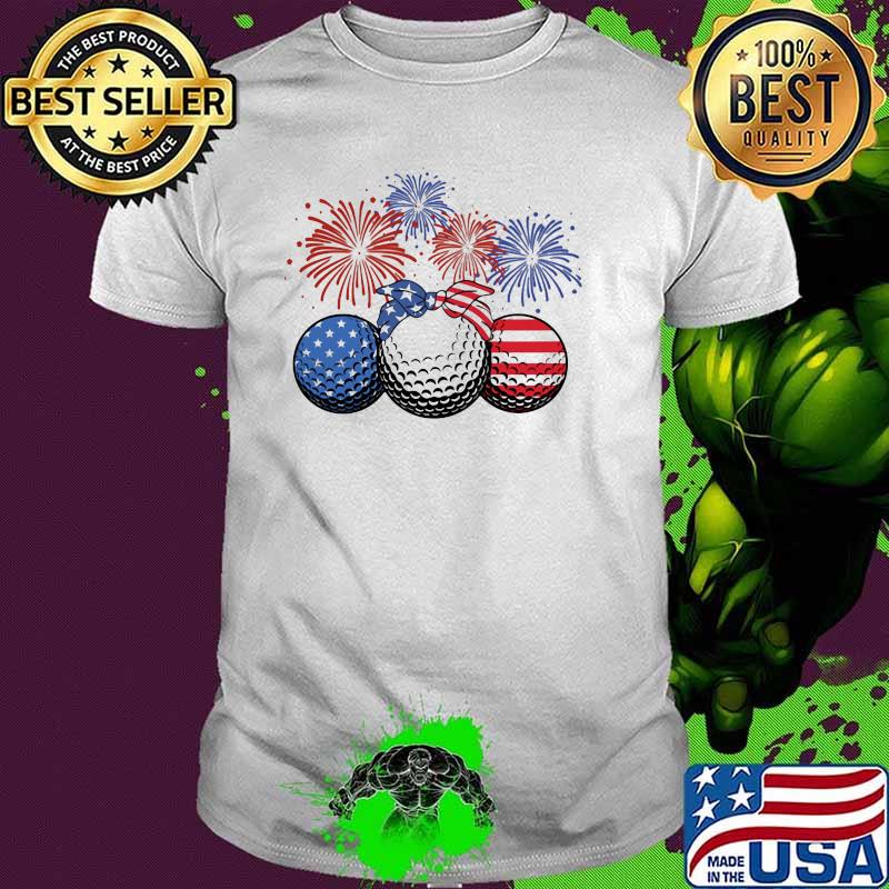 Love Golf Happy Inpendence 4th Of July Firework Shirt