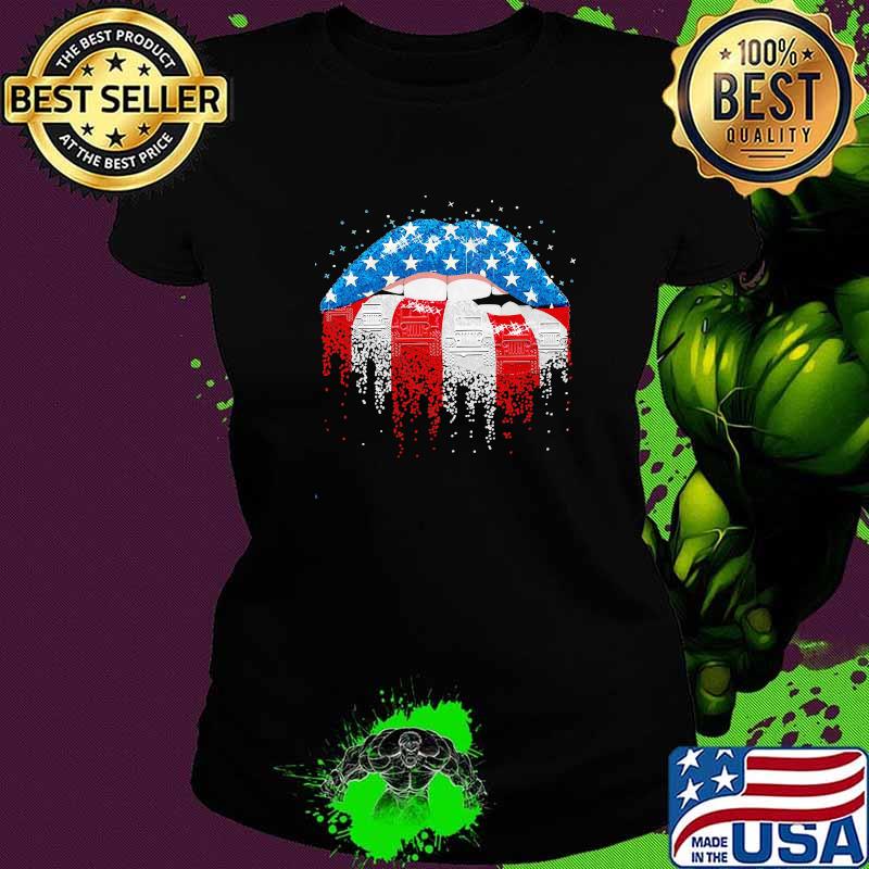 Love Jeep Mouth American Flag Shirt Ladies tee Love Jeep Mouth American Flag Shirt Ladies tee