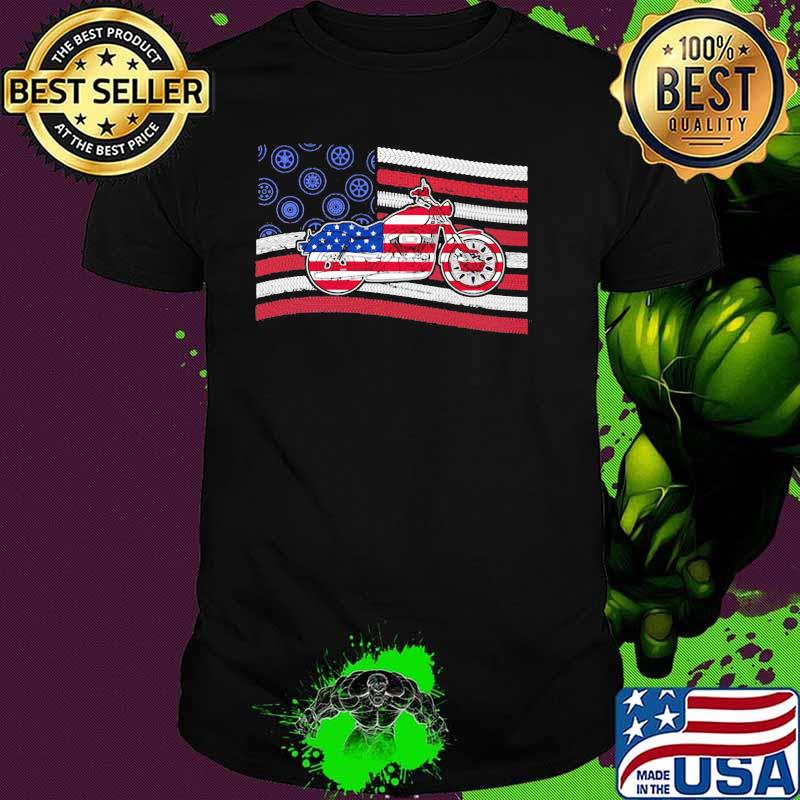 Love Motorcycles American Flag Shirt
