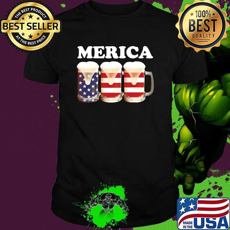 Merica Beer USA 4th July National Day Celebration T-Shirt