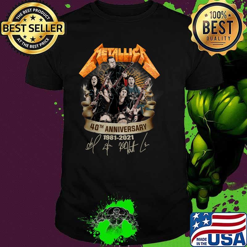 METALLICAS 40th Anniversary 1981 2021 Music Band Music Legend Signature T-Shirt