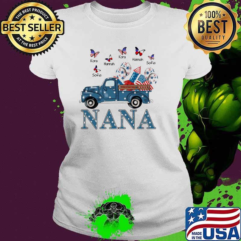 Nana Happy Independence 4th Of July Butterfly Firework Shirt Ladies tee Nana Happy Independence 4th Of July Butterfly Firework Shirt Ladies tee