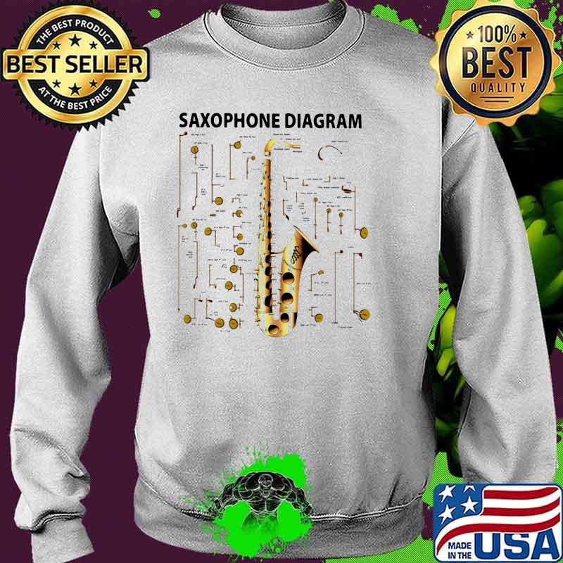 Officiak Saxophone Diagram Shirt Sweater Officiak Saxophone Diagram Shirt Sweater