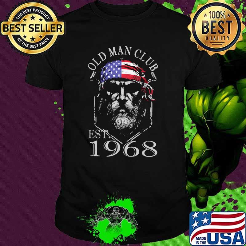 Old Man Club Est 1968 American Flag Ribbon Shirt