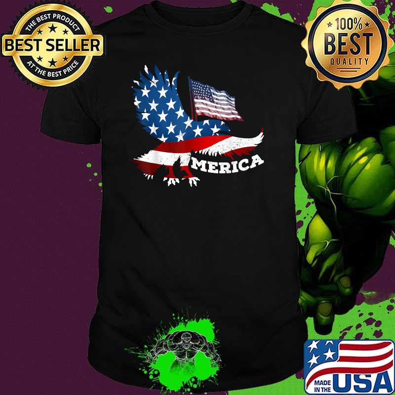 Patriotic Eagle 4th of July USA American Flag Veteran T-Shirt