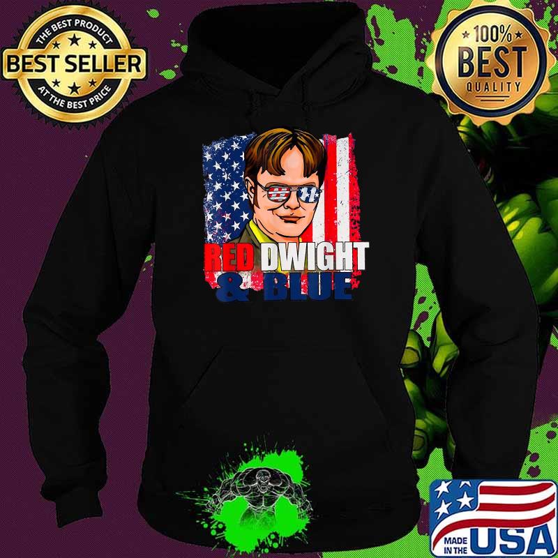 Red - Dwights and Blue American Flag 4th Of July Merica T-Shirt Hoodie Red - Dwights and Blue American Flag 4th Of July Merica T-Shirt Hoodie
