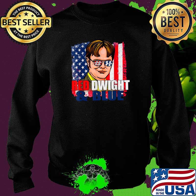 Red - Dwights and Blue American Flag 4th Of July Merica T-Shirt Sweater Red - Dwights and Blue American Flag 4th Of July Merica T-Shirt Sweater
