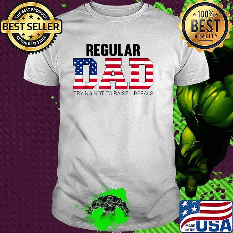 Regular Dad Trying Not To Raise Liberals Father's Day Flag T-Shirt