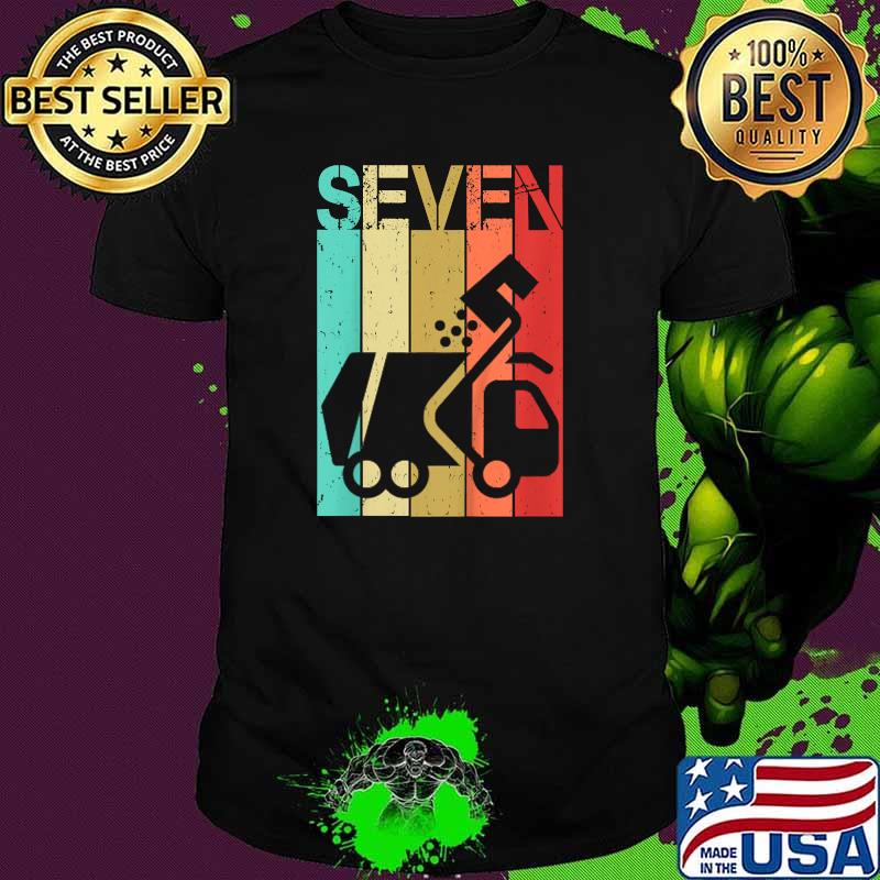 Seven Year Old Garbage Truck Birthday Vintage T-Shirt