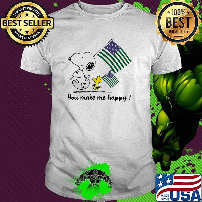Snoopy You Make Me Happy Flag Shirt