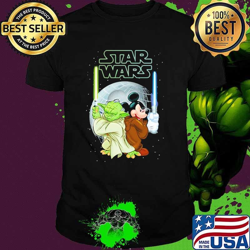 Star War Baby Yoda And Mickey Shirt