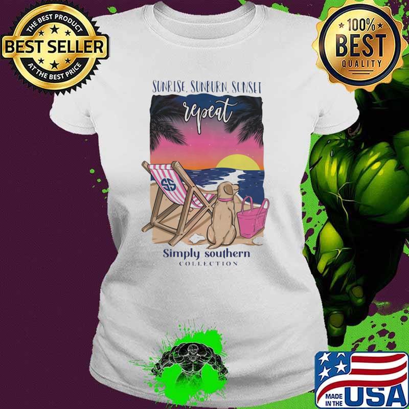 Sunrise Sunburn Sunset Simply Southern Collection Dog On The Beach Shirt Ladies tee Sunrise Sunburn Sunset Simply Southern Collection Dog On The Beach Shirt Ladies tee