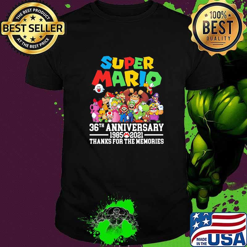 Super mario 36th anniversary 1985 2021 thank you for the memories shirt