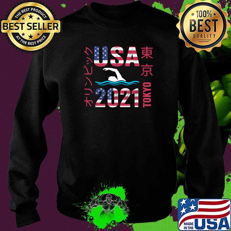 Tokyo Olympic 2021 USA Team swimming American Flag T-Shirt Sweater Tokyo Olympic 2021 USA Team swimming American Flag T-Shirt Sweater