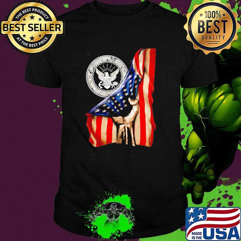United states nany logo american flag shirt
