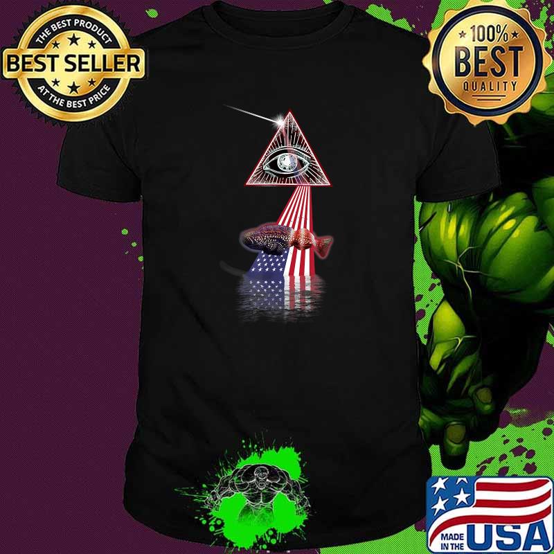 Vintage Prism US Flag Lingcod T-Shirt