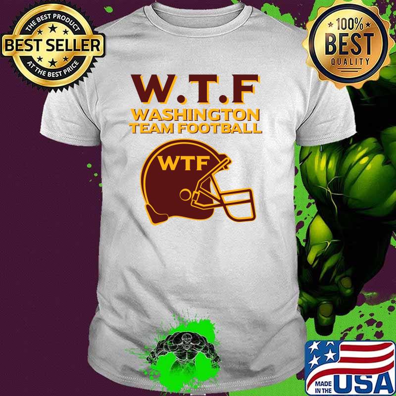 WTF Washington Team Football Fan Helmet Logo T-Shirt