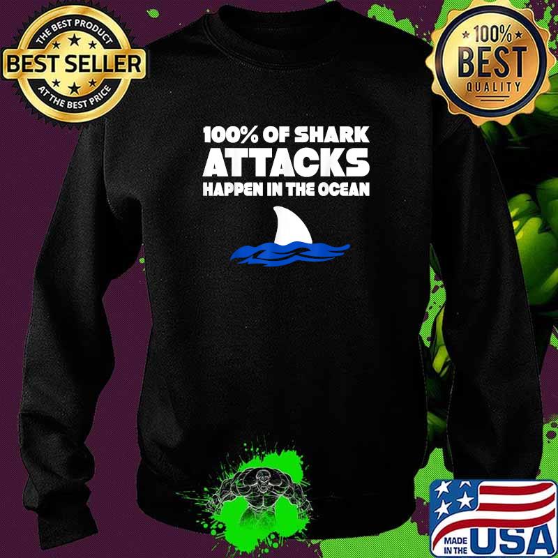 100 Of Shark Attacks Happen In The Ocean – Week Of The Shark T-Shirt Sweater 100 Of Shark Attacks Happen In The Ocean – Week Of The Shark T-Shirt Sweater