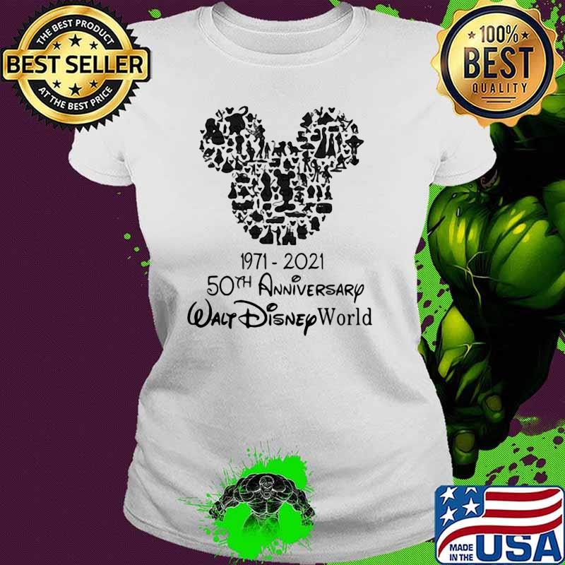 1971 2021 50th anniversary walt disney world black Ladies tee 1971 2021 50th anniversary walt disney world black Ladies tee