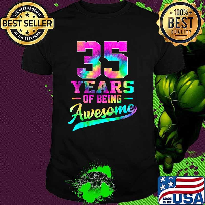 35 Years Of Being Awesome Watercolor T-Shirt