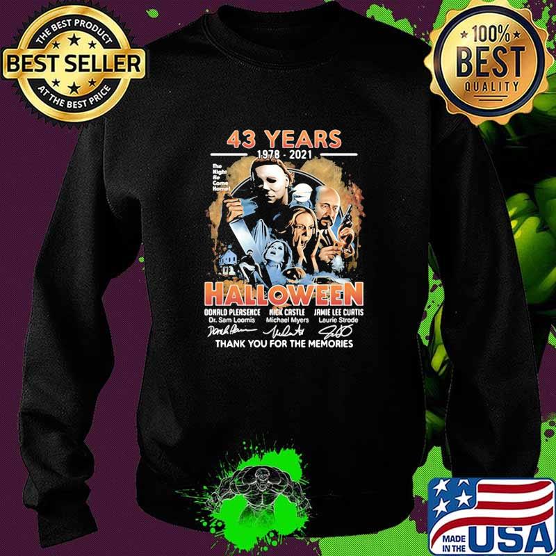 43 years 1978 2021 halloween thank you for the memories signatures Sweater 43 years 1978 2021 halloween thank you for the memories signatures Sweater