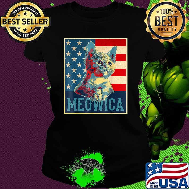 4th of July Meowica Kitty Cat T-Shirt Ladies tee 4th of July Meowica Kitty Cat T-Shirt Ladies tee