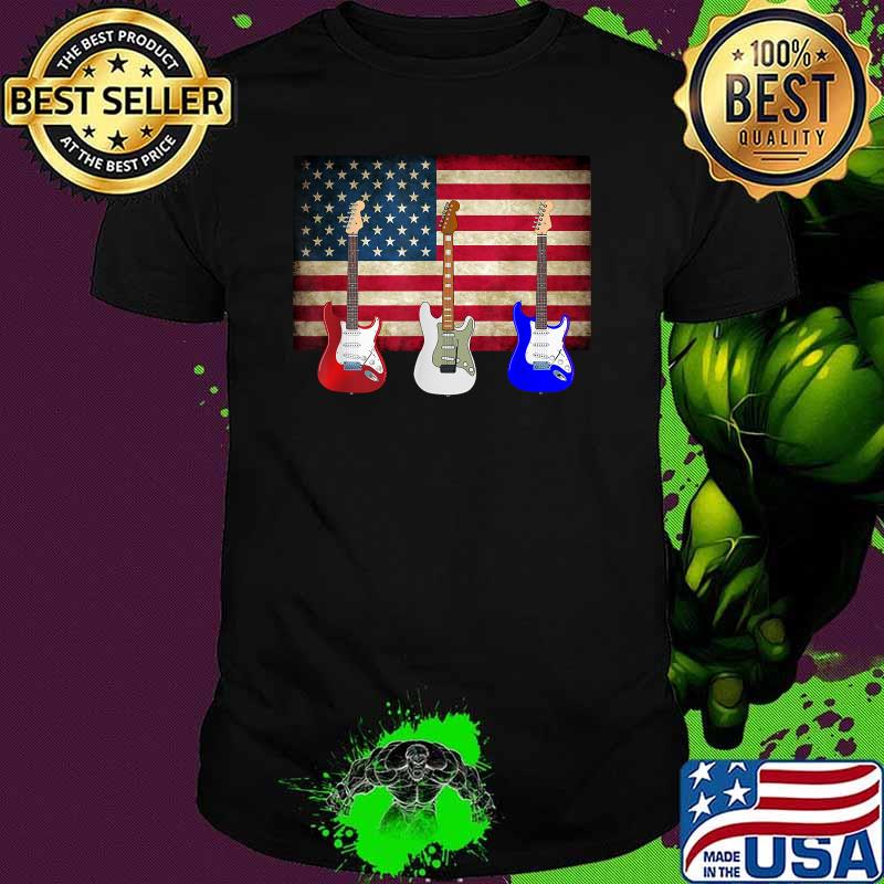 4th of July Red White and Blue Guitars T-Shirt