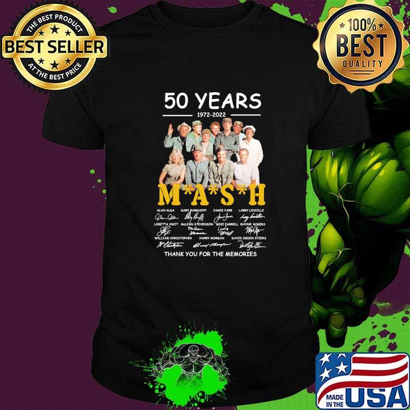 50 years 1972 2022 mash thank you for the memories signatures shirt