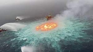 Undersea gas pipeline rupture causes fire in Gulf of Mexico