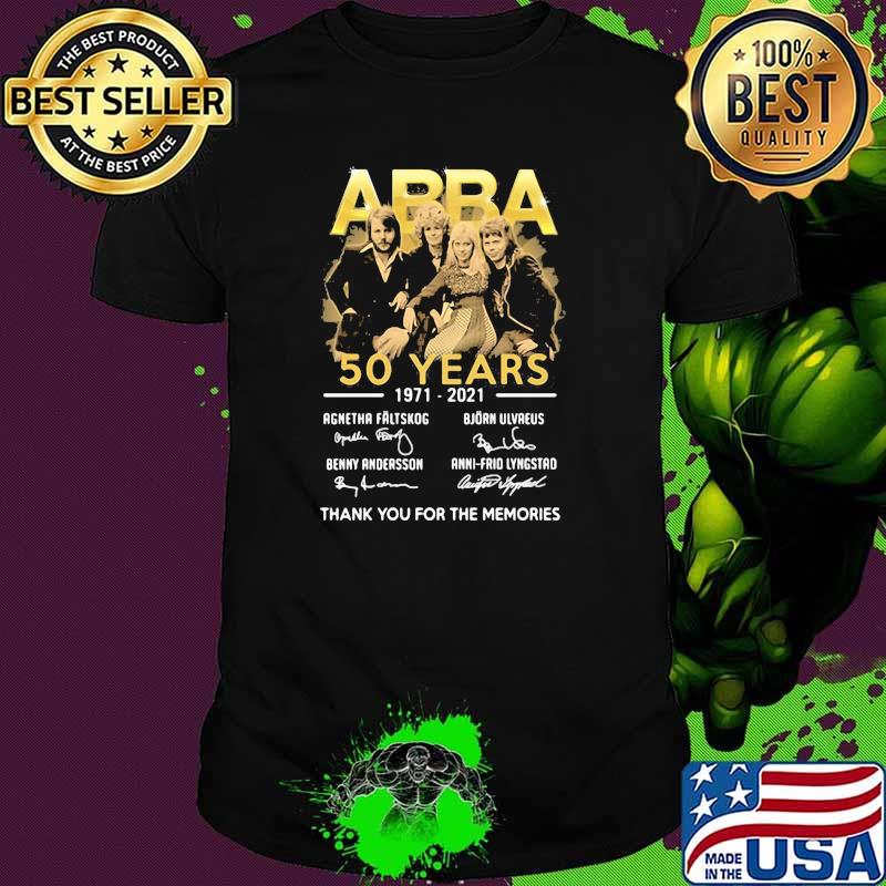 ABBA 50 years 1971 2021 thank you for the memories signature shirt