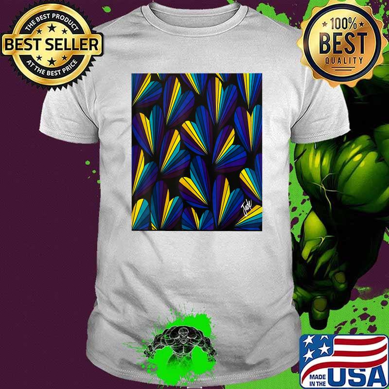 Abstract Blue Hearts Shirt