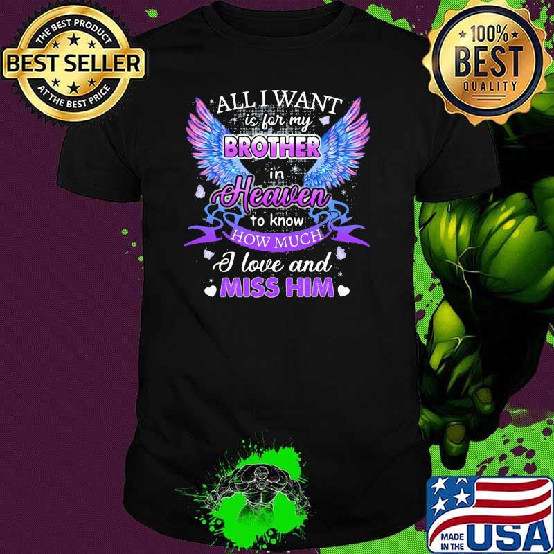 All i want is for my brother in heaven to know how much i love and miss him shirt