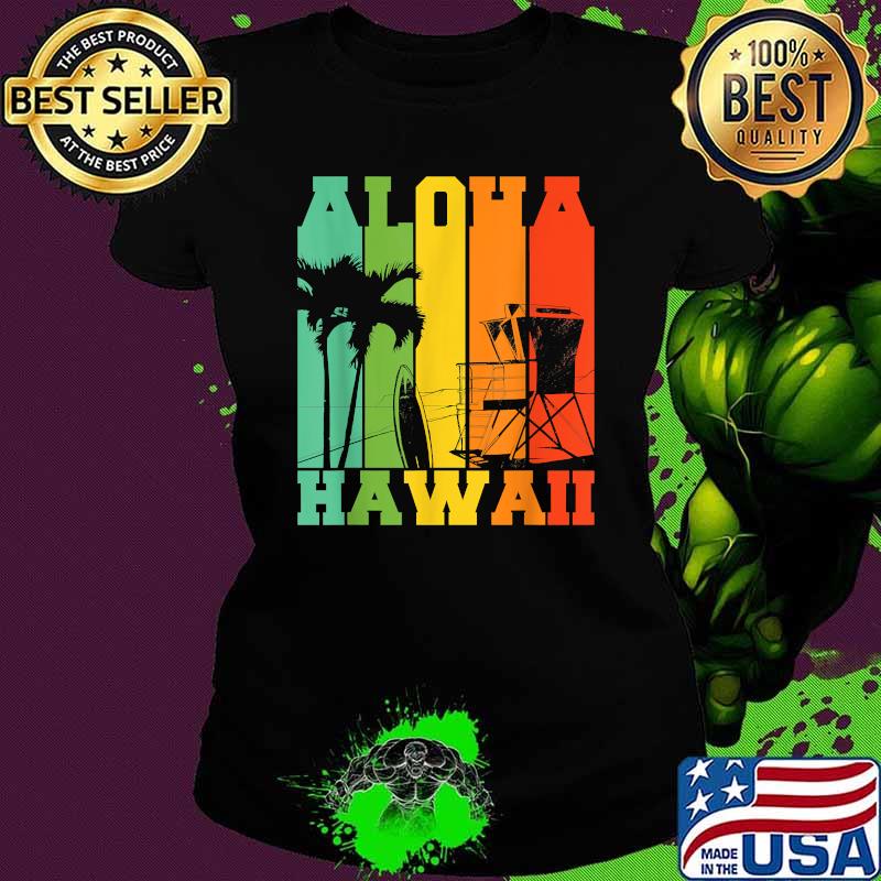 Aloha Tropical Hawaii Palm Trees Beach Vintage T-Shirt Ladies tee Aloha Tropical Hawaii Palm Trees Beach Vintage T-Shirt Ladies tee