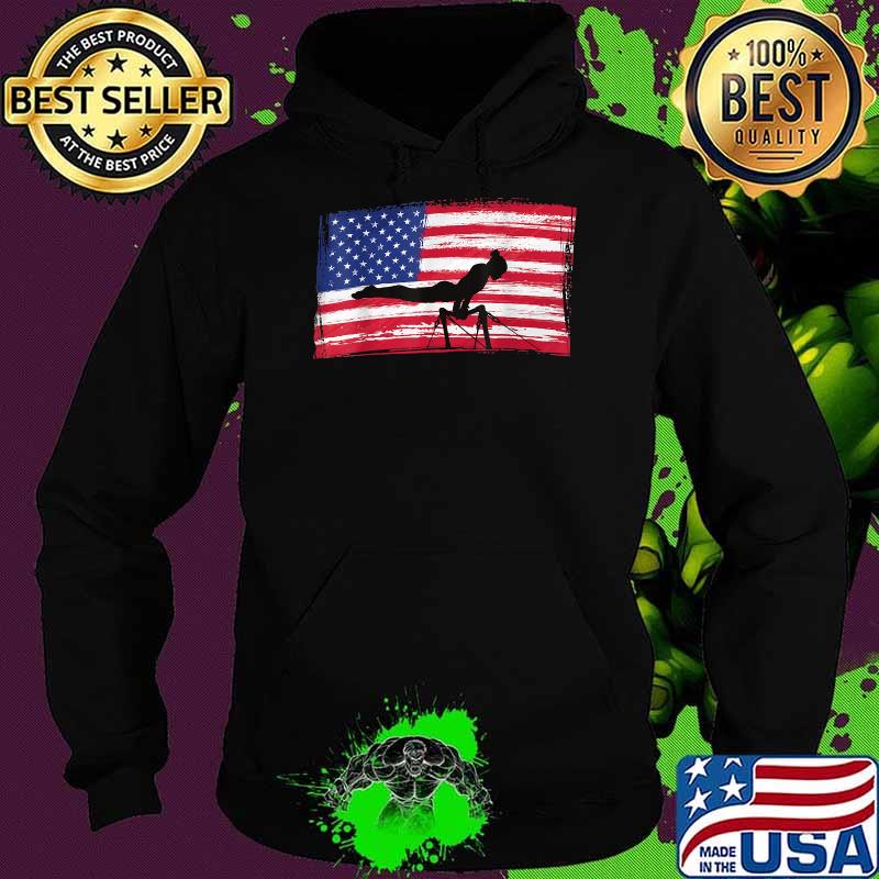 American Flag and and a Gymnast Silhouette T-Shirt Hoodie American Flag and and a Gymnast Silhouette T-Shirt Hoodie