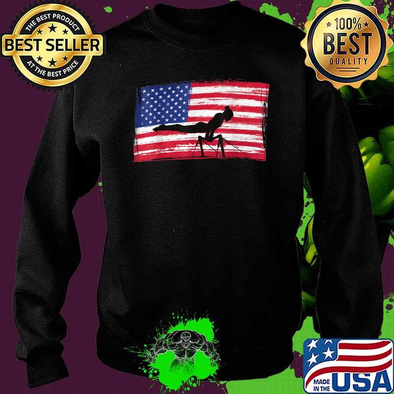 American Flag and and a Gymnast Silhouette T-Shirt Sweater American Flag and and a Gymnast Silhouette T-Shirt Sweater