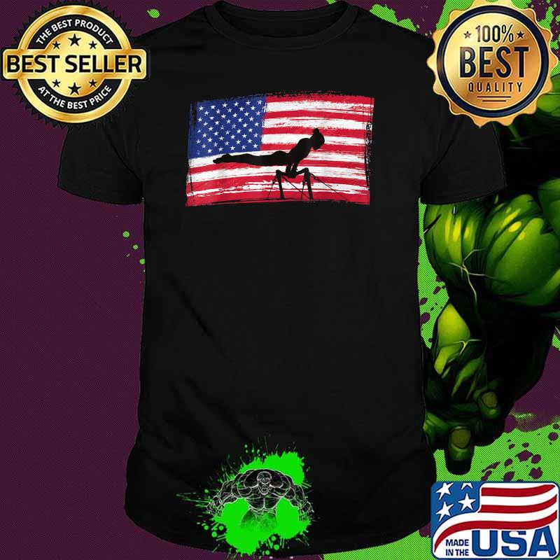 American Flag and and a Gymnast Silhouette T-Shirt