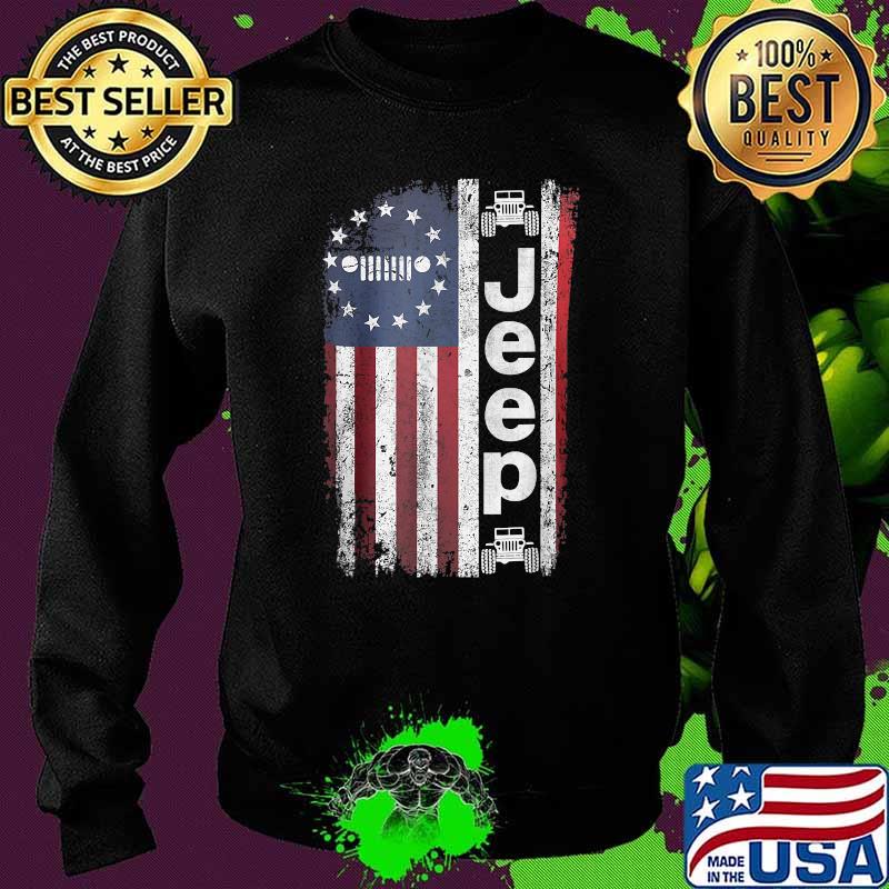 American Flag jeep 4th of July T-Shirt Sweater American Flag jeep 4th of July T-Shirt Sweater
