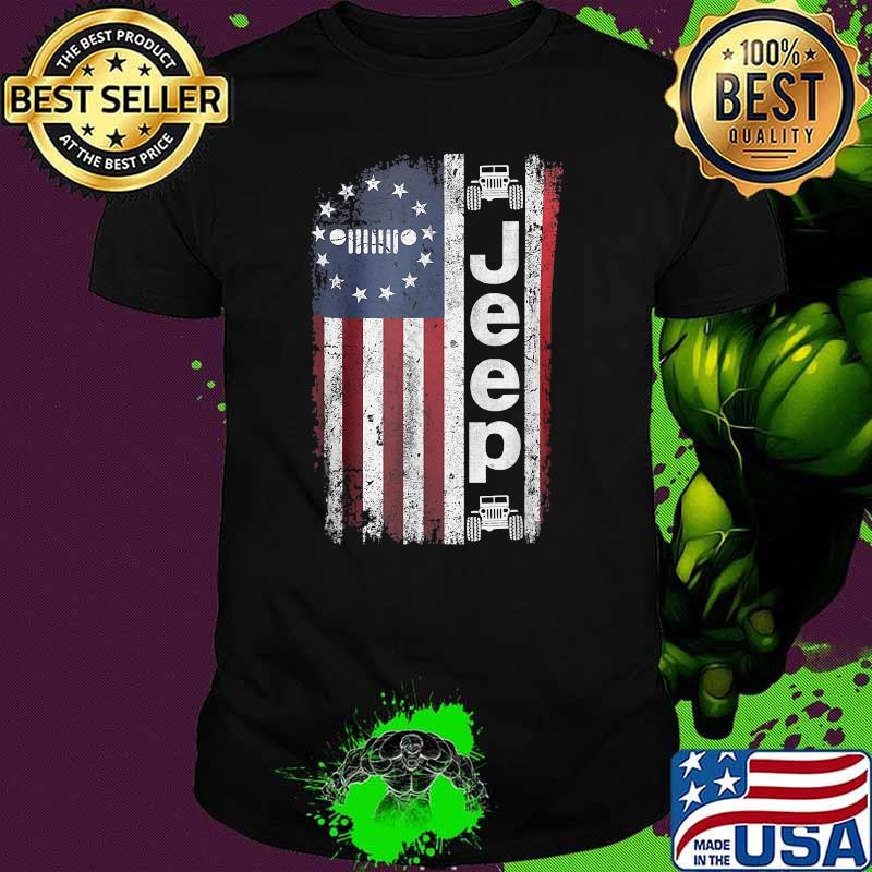 American Flag jeep 4th of July T-Shirt