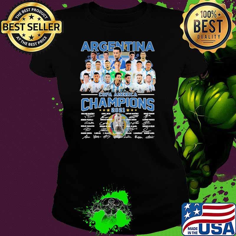 Argentina copa america champions 2021 signatures s Ladies tee Argentina copa america champions 2021 signatures s Ladies tee