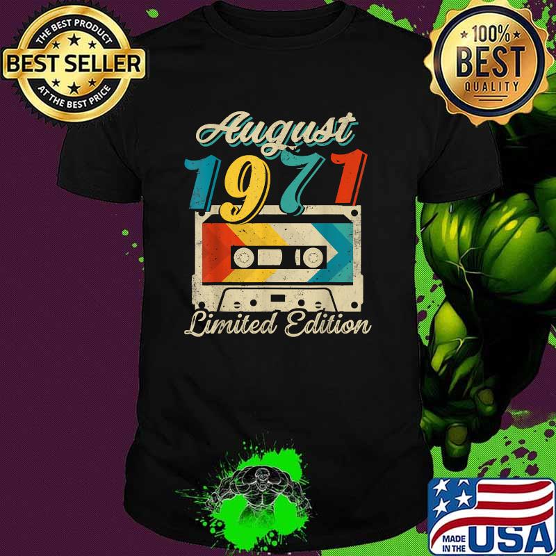 August 1971 Limited Edition 50th Birthday Cassette Tape Vintage T-Shirt