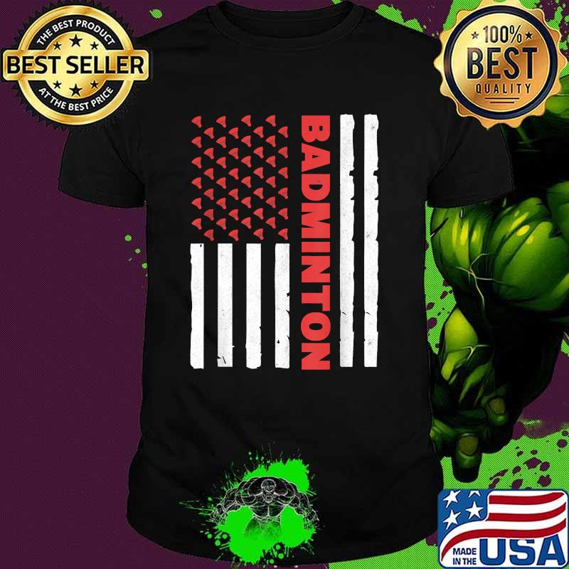 Badminton Team American Flag USA Badminton T-Shirt