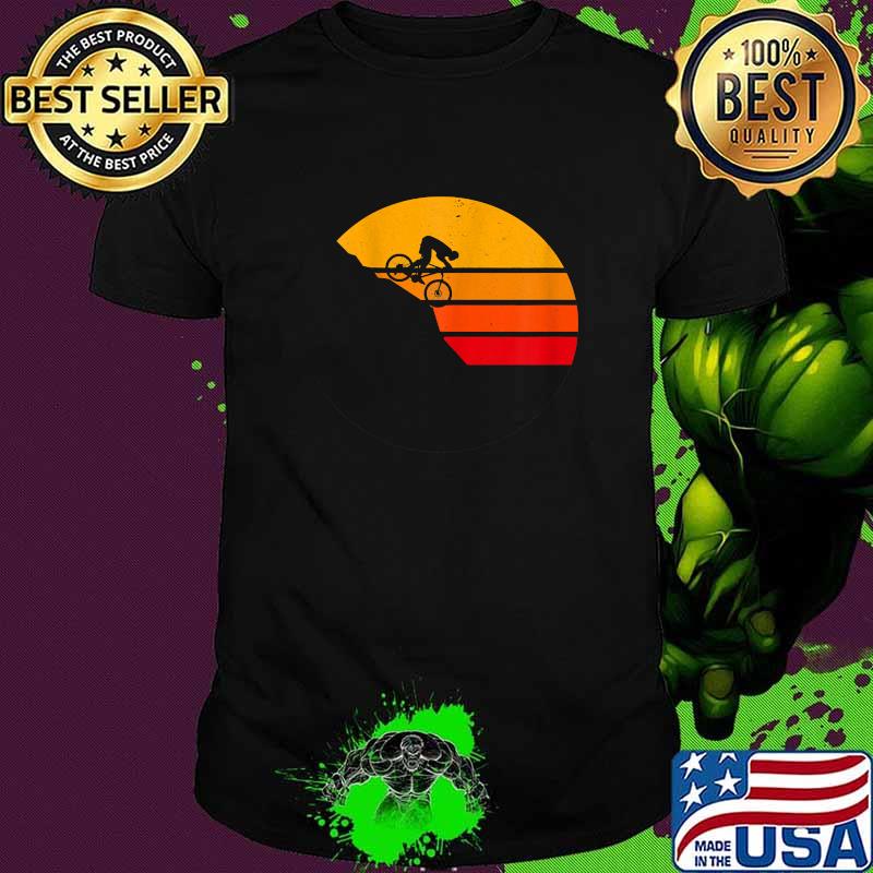 Best Cycling Ideas Mountain Biking Dad Vintage Sunset T-Shirt