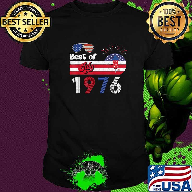 Best Of July 1976 American Flag Firework Shirt