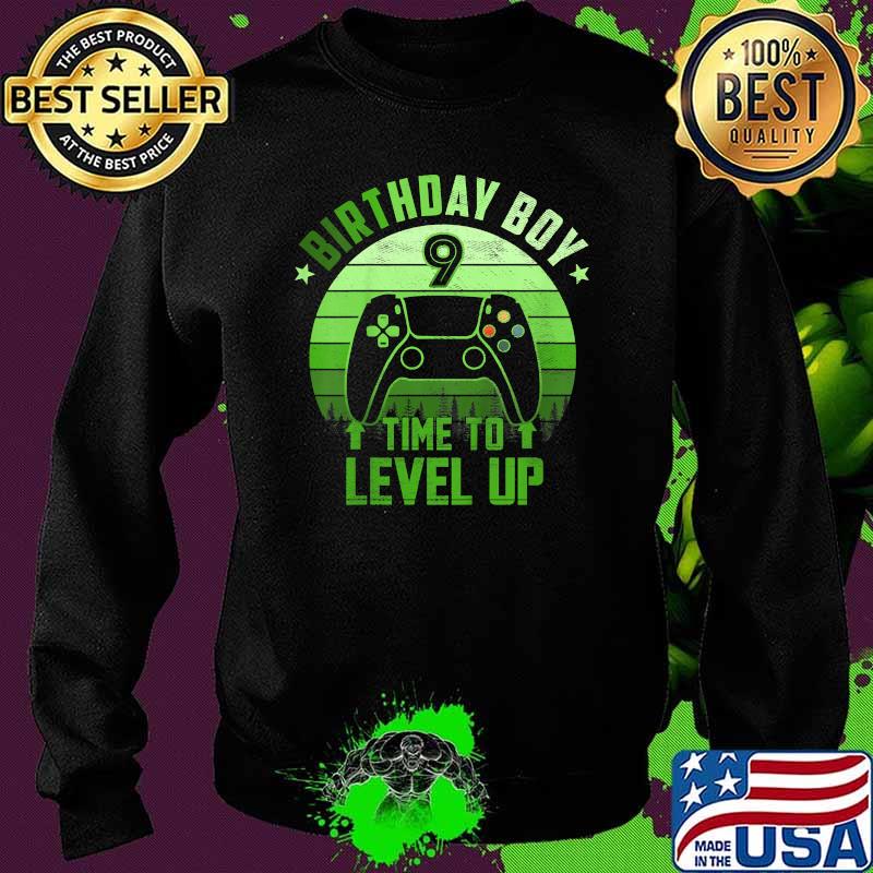 Birthday Boy Time to Level Up 9 Years Vintage Shirt Sweater Birthday Boy Time to Level Up 9 Years Vintage Shirt Sweater