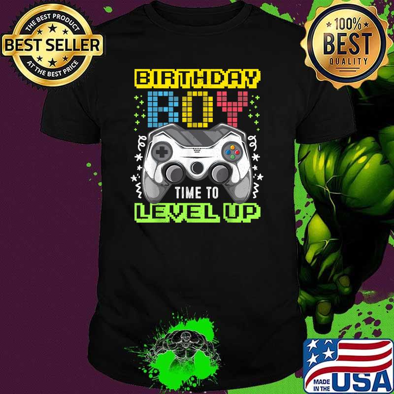 Birthday Boy Time to Level Up Video Game Gaming Party Shirt