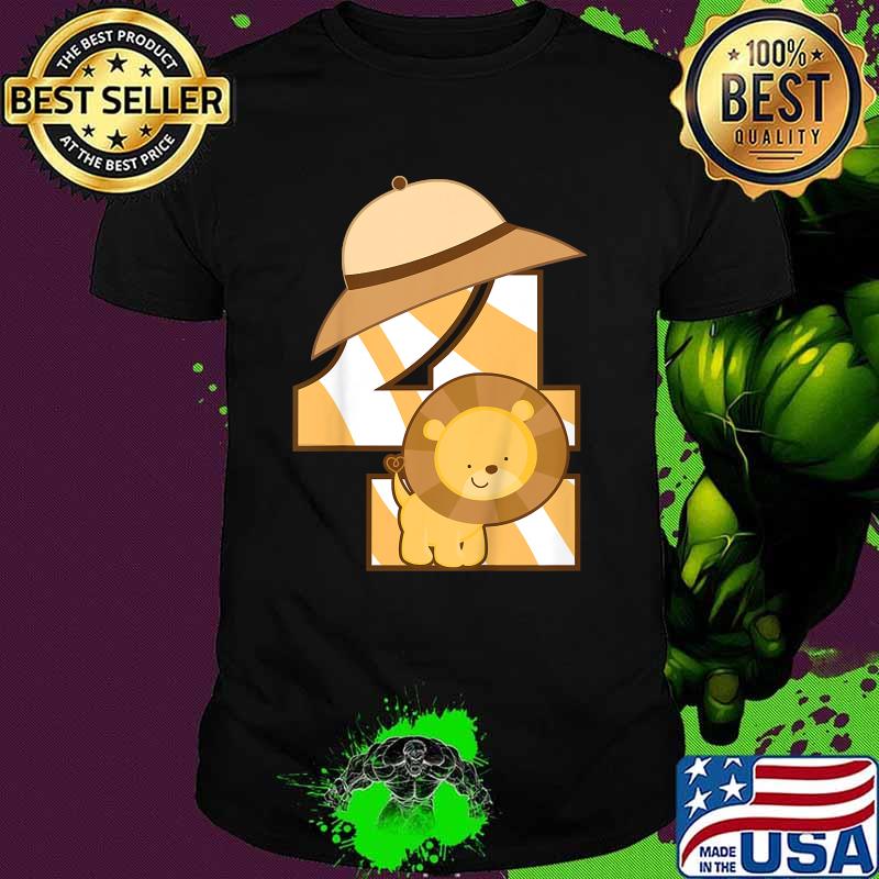 Birthday Safari Jungle Lion 4 Year Old Shirt
