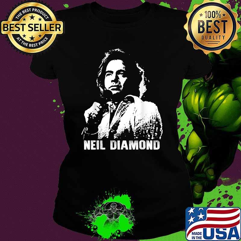 Black and White Neil Diamond Love Music T-Shirt Ladies tee Black and White Neil Diamond Love Music T-Shirt Ladies tee