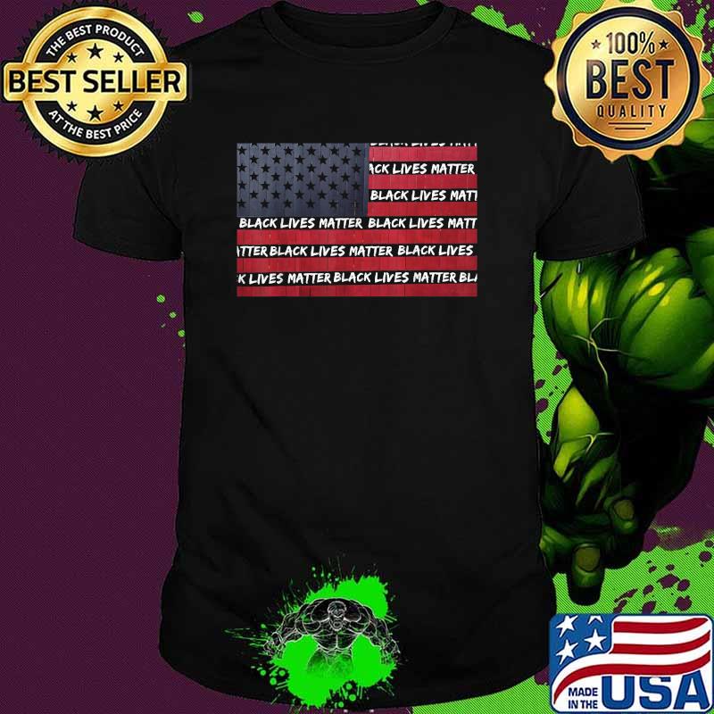 Black lives matter American Flag 4th Of July T-Shirt